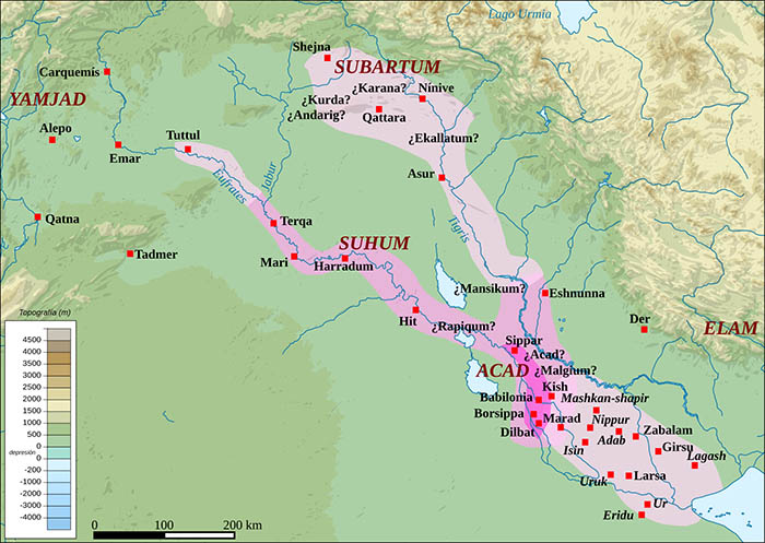 Mapa del Imperio babilónico