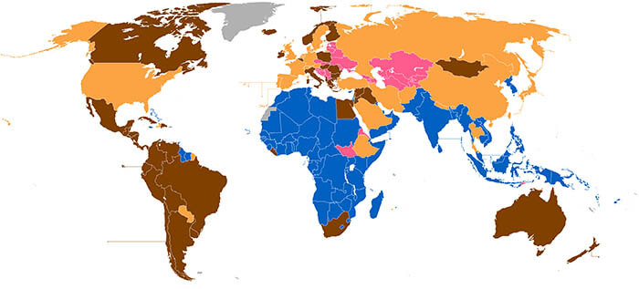 Mapa de la fecha de independencia de los países del mundo