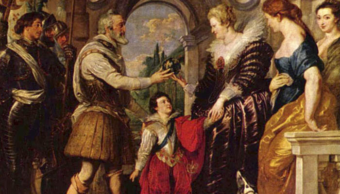 Detalle del cuadro "Institución de la regencia", de Rubens.
