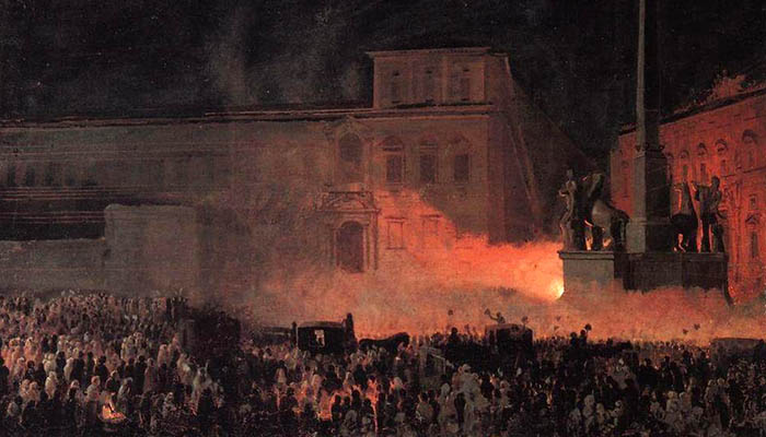 Demostración política en Roma en 1846
