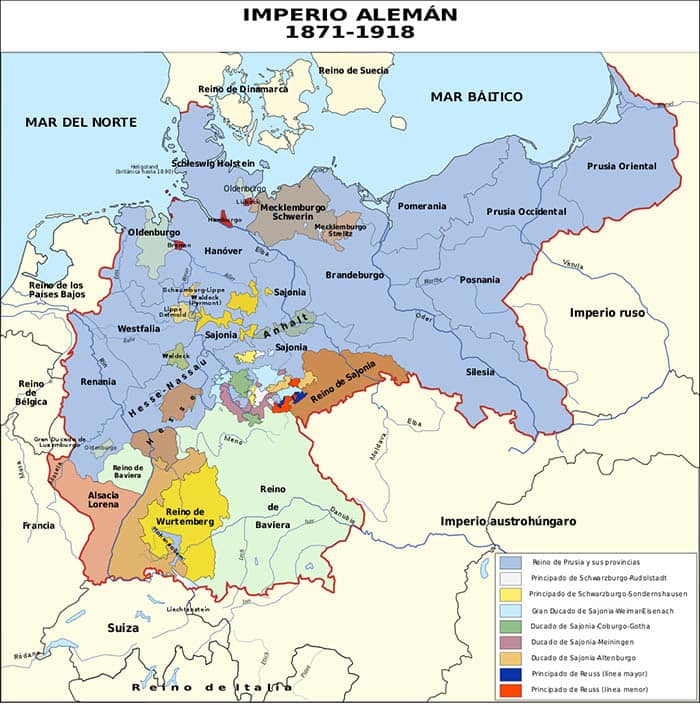 Mapa de la Unificación alemana