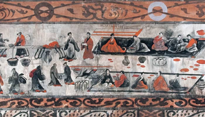 Mural de una tumba china de la dinastía Han
