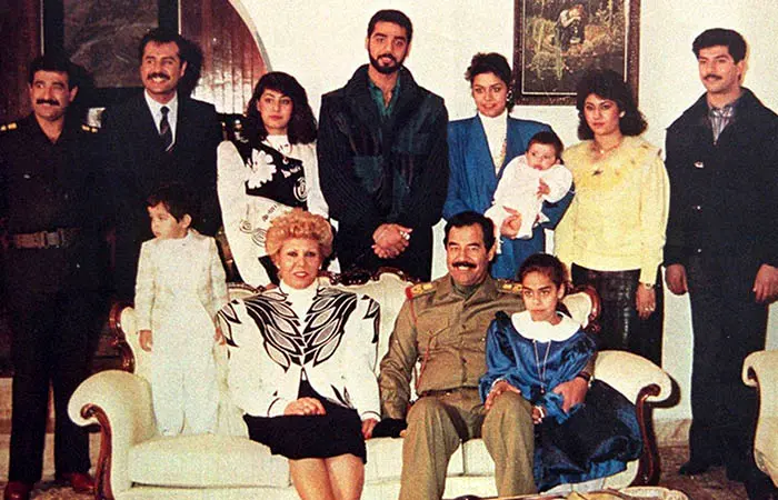 Sadam Huseín y su familia