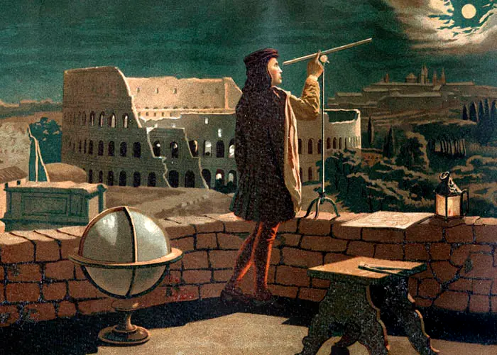 Copérnico observando un eclipse de luna en Roma
