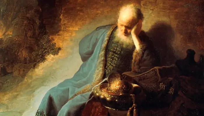 El profeta Jeremías de luto por la destrucción de Jerusalén