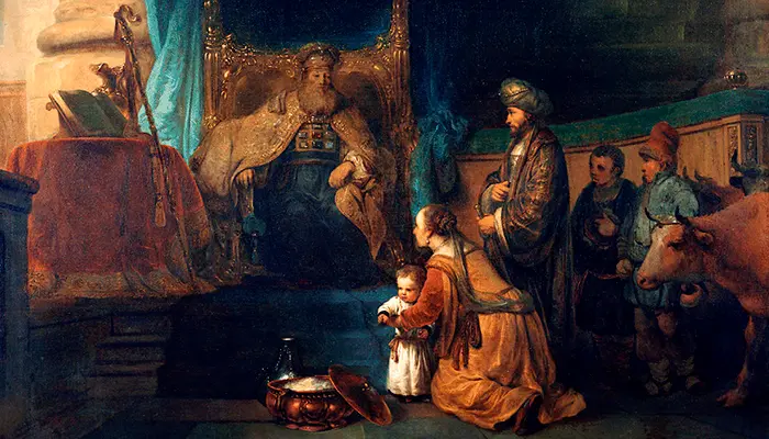 Ana presentando a su hijo Samuel al sacerdote Elí
