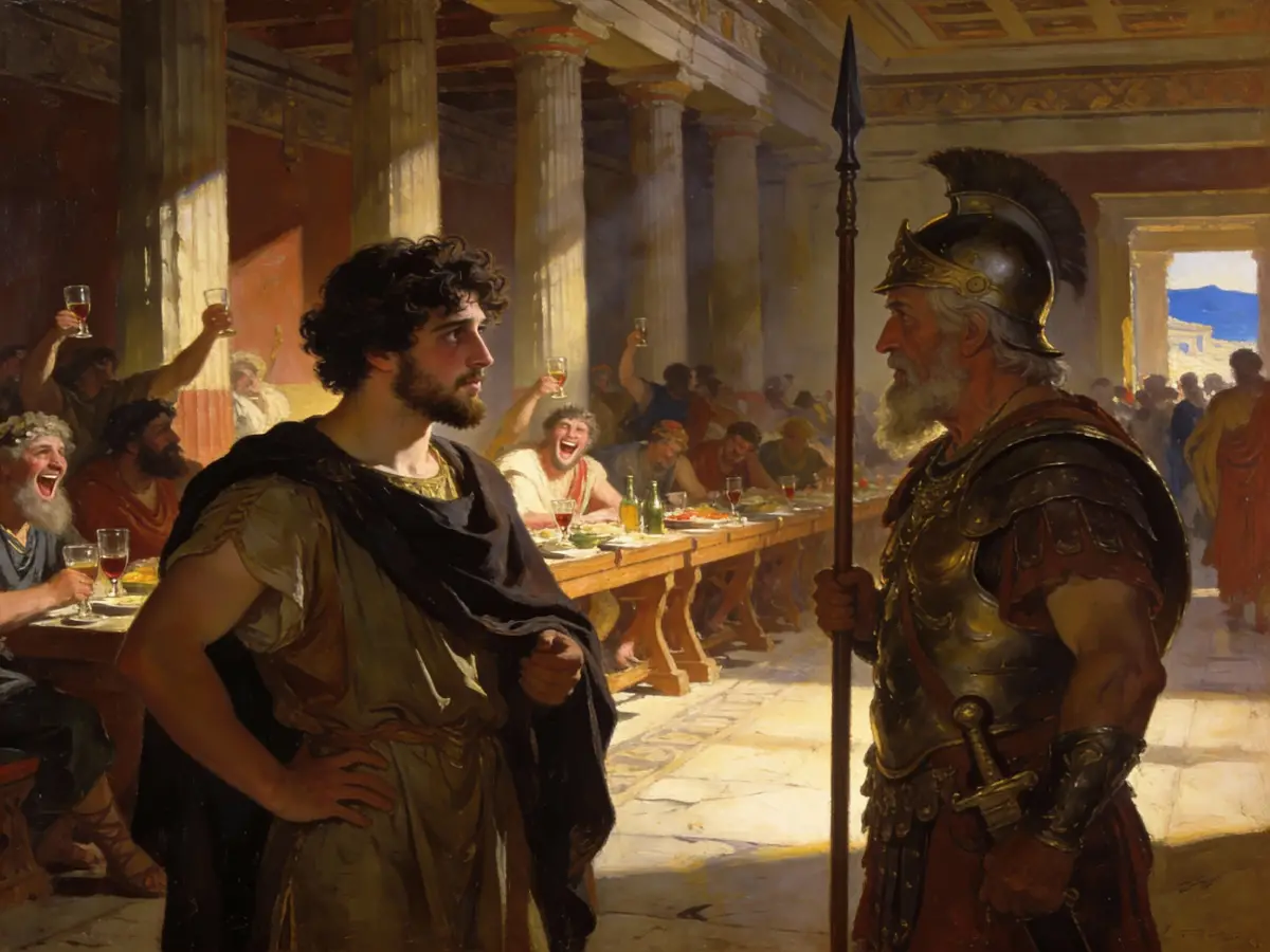 Telémaco conversa con Telmes