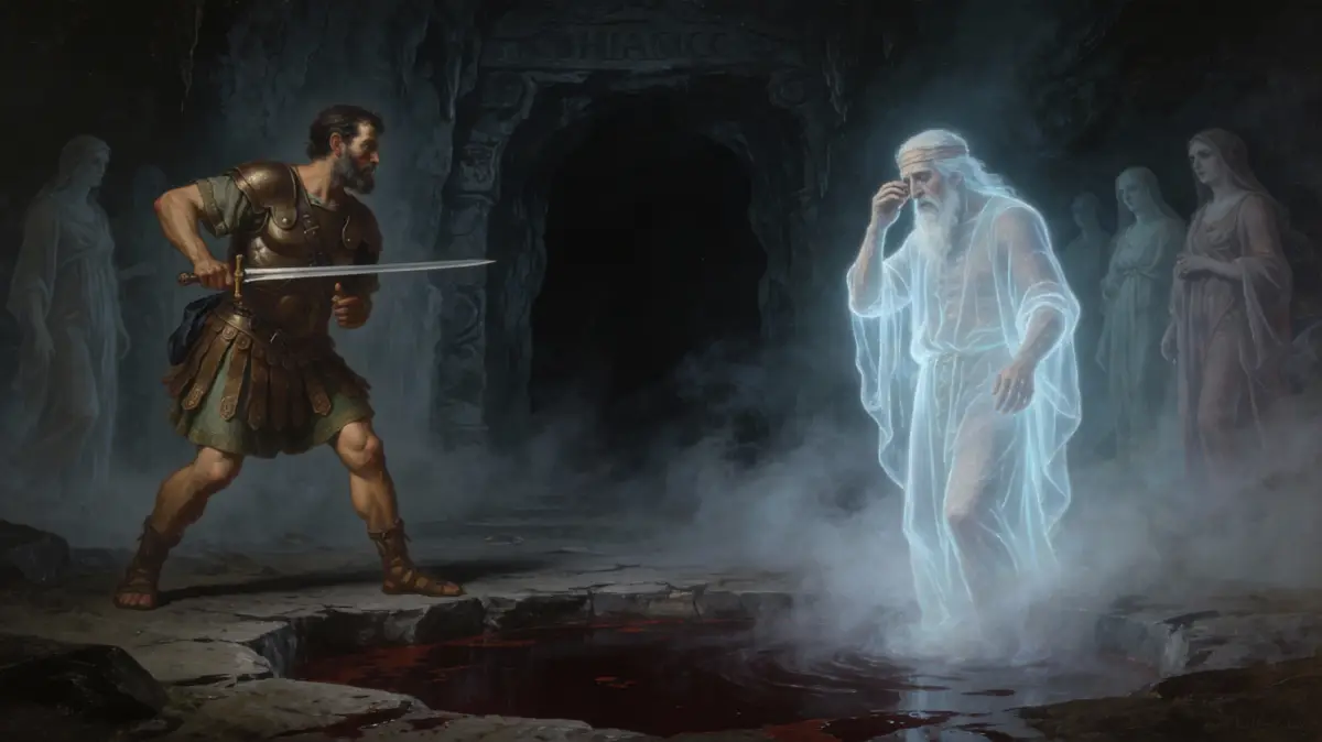 Odiseo y el fantasma de Tiresias