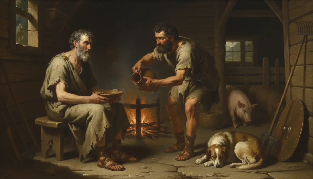 Odiseo y el porquerizo