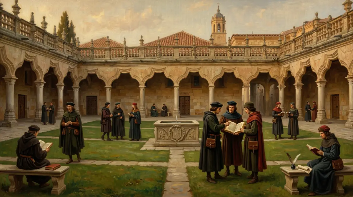 Estudiantes en la universidad de Salamanca