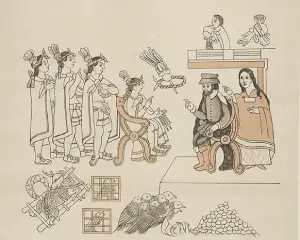 Moctezuma, Hernán Cortés y La Malinche